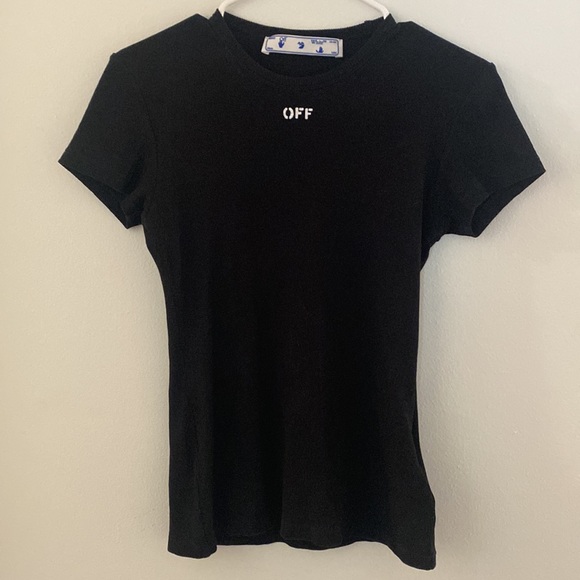 SOLD Authentic Off-White “Main Basic Ribbed T-Shirt” - Picture 5 of 10